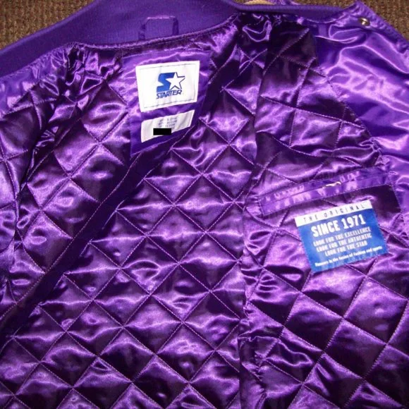 LOS ANGELES LAKERS Starter Snap Down Jacket PURPLE (polyfilled)XL 2X